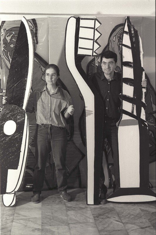 Наталия Турнова и Василий Кравчук на выставке "Инструментарий" в галерее "Реджина", 1991 фото: ovcharenko.art