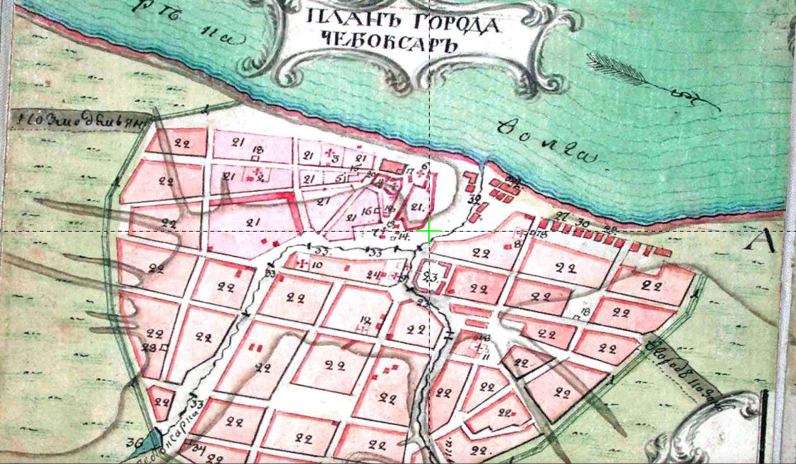 Чебоксары на карте 1796 года
