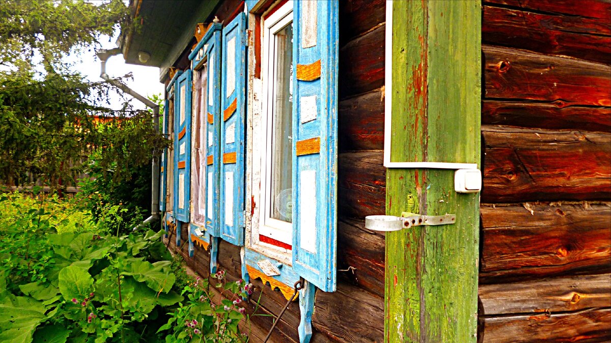 Наш арендованный дом в тени деревьев и рядом с травой.