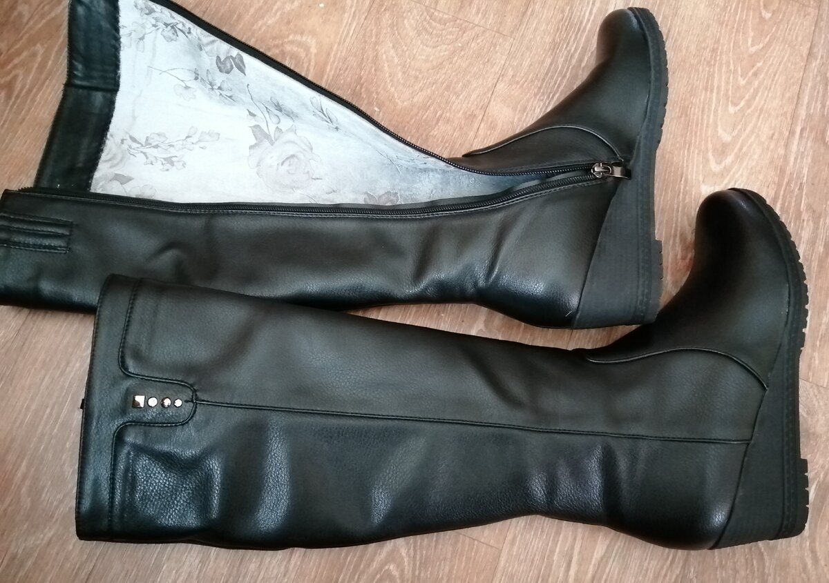 Сапоги которые в итоге купила. Осенние на сплошной платформе. Натуральная кожа и анти скользящая подошва.