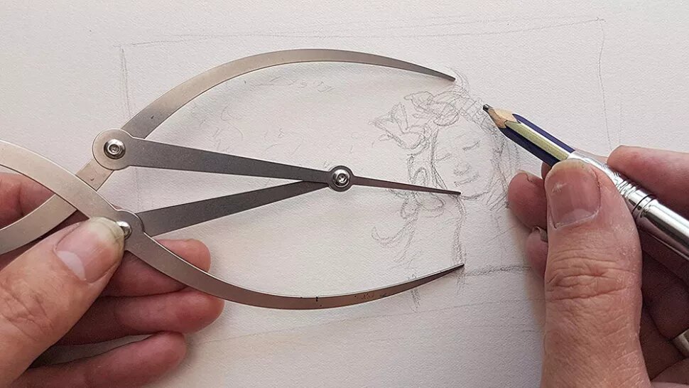 Штангенциркуль можно использовать для измерения пропорций вашего произведения искусства на странице. (Изображение предоставлено: Штангенциркуль Золотого Сечения)