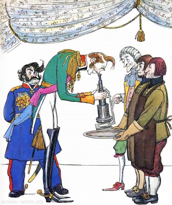 Кукрыниксы. Иллюстрация к повести Н. Лескова "Левша". Взято отсюда: https://онлайн-читать.рф/img/show/6657.htm