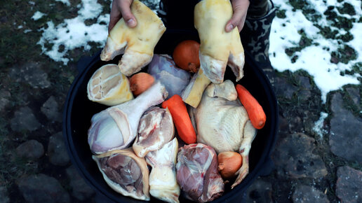 ХОЛОДЕЦ ДЕРЕВЕНСКИЙ СБОРНЫЙ ИЗ 4Х ВИДОВ МЯСА