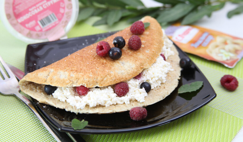 Овсяноблин с творожной начинкой