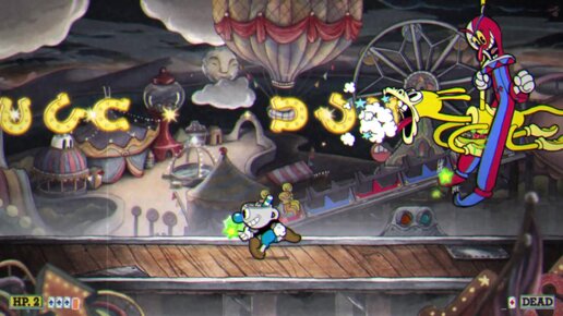 Битва с жутким Клоуном Бэппи в Cuphead: в четвертой фазе босс показывает свою неуравновешенность