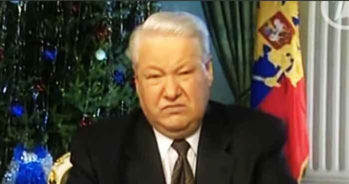 The first president of Russia Boris Yeltsin is resigning before of his presidential term.