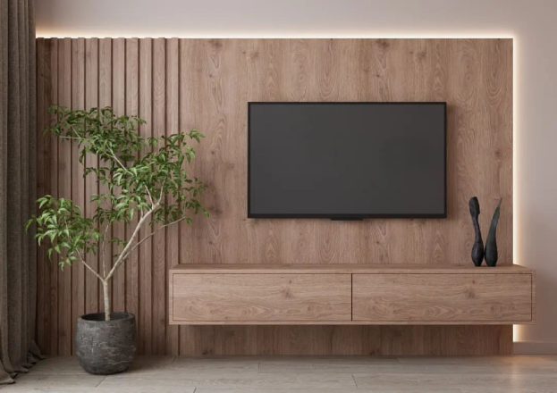 Звенящая чистотой и пустотой ТВ-зона – идеальный вариант, чтобы ни на что не отвлекаться при просмотре любимого фильма или телепередачи