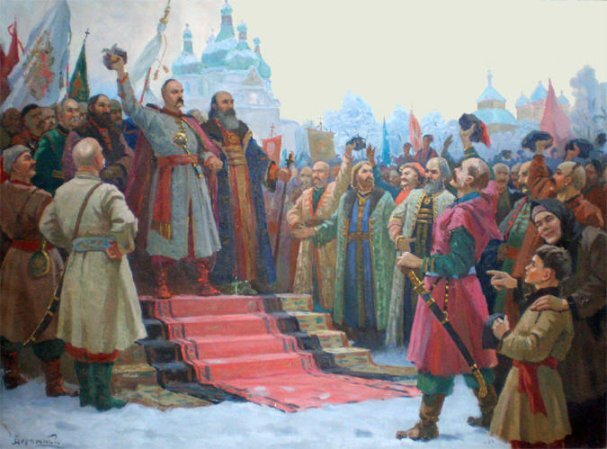 Переяславская Рада 1954 года. Фрагмент одной из псевдо-классических музейных картин