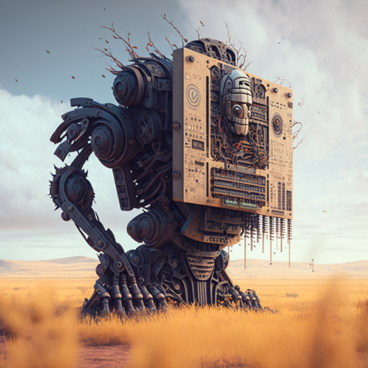 Одна из версий облика ии по версии Midjourney