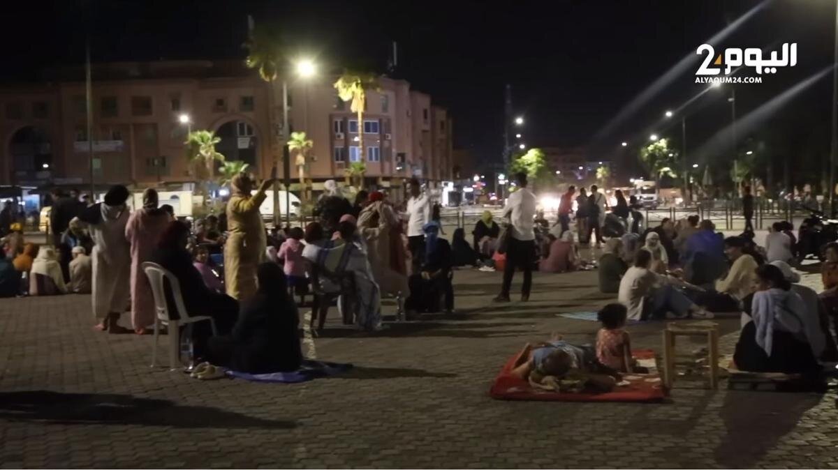    Марракеш в ночь землетрясения. Кадр из видео