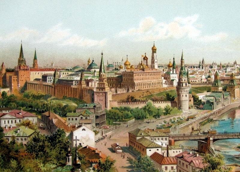 Панорама Московского Кремля. С литографии Э. Т. Компто. 1872 г.