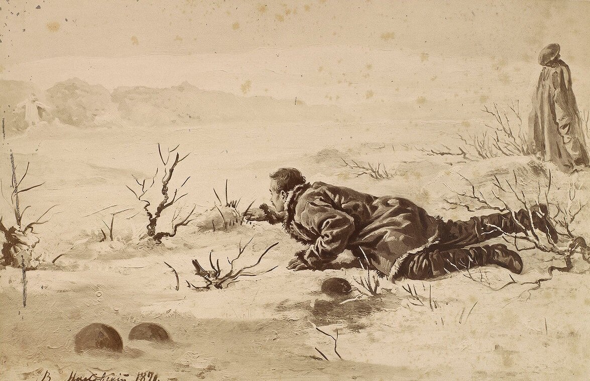 Матрос Петр Кошка в разведке. Картина Владимира Маковского