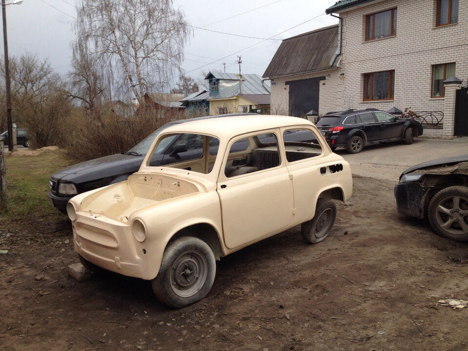 Впервые выкатили из мастерской после покраски. Цвет "Чайная роза"