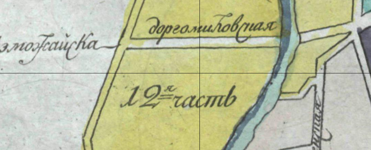 Дорогомиловская слобода на карте 18 века.
