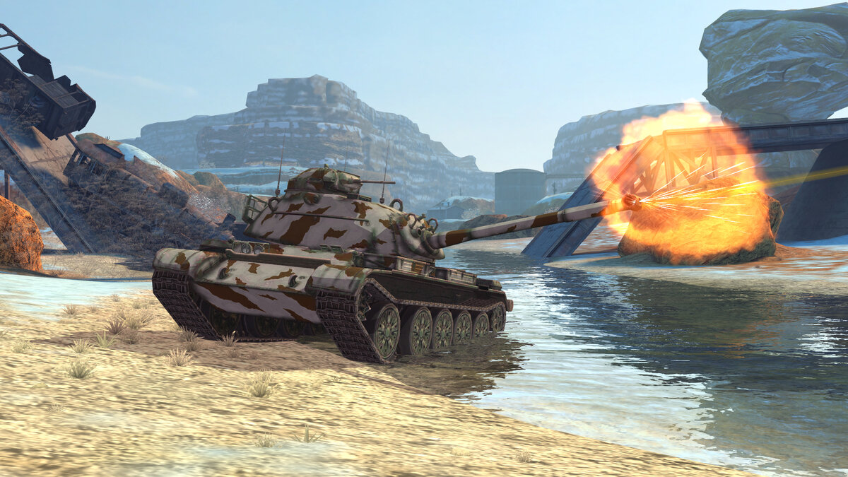 (танк 59-Patton в бою. Скриншот из игры WoT Blitz)