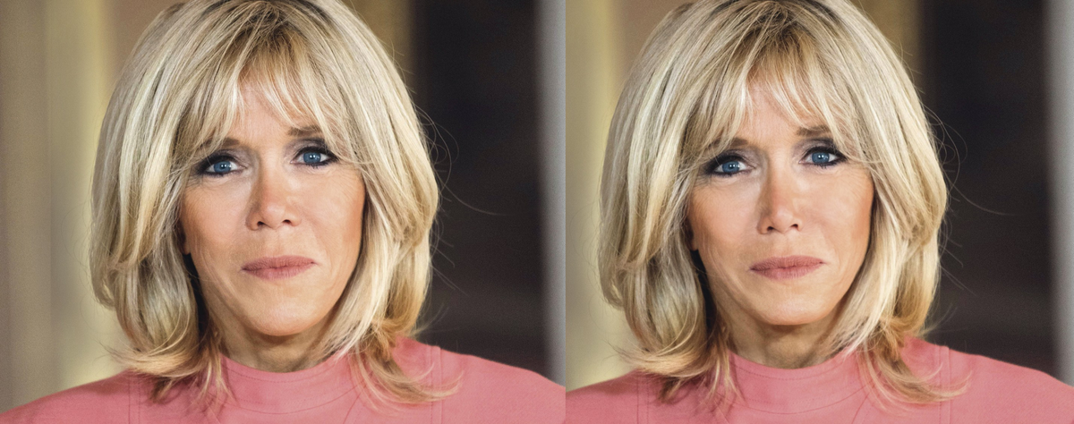 До и После: Подгоняем лицо Бриджит Макрон под стандарт красоты в Фотошоп