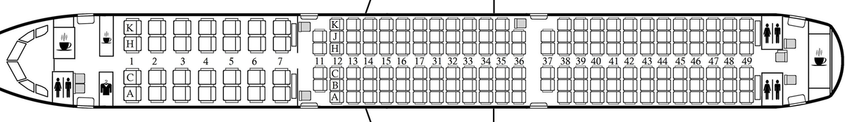 Расположение мест в самолете Airbus А321-231