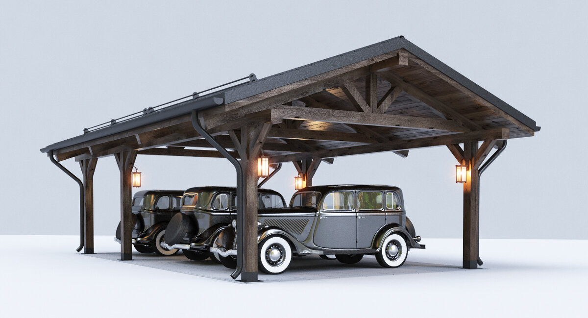 Маленький навес, в проекте большой