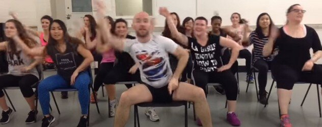 Скриншот видео "Can't Stop The Feeling - Justin Timberlake - Wheelchair Dance Fitness - SitDownAJ"