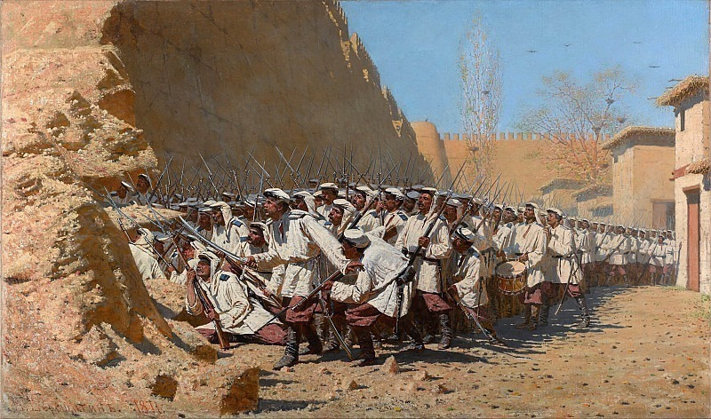 "У крепостной стены. Пусть войдут", 1871