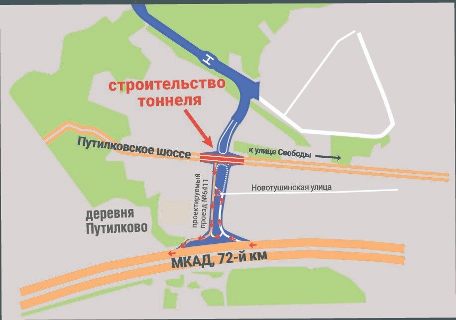 Метро схема новое в сзао путилково