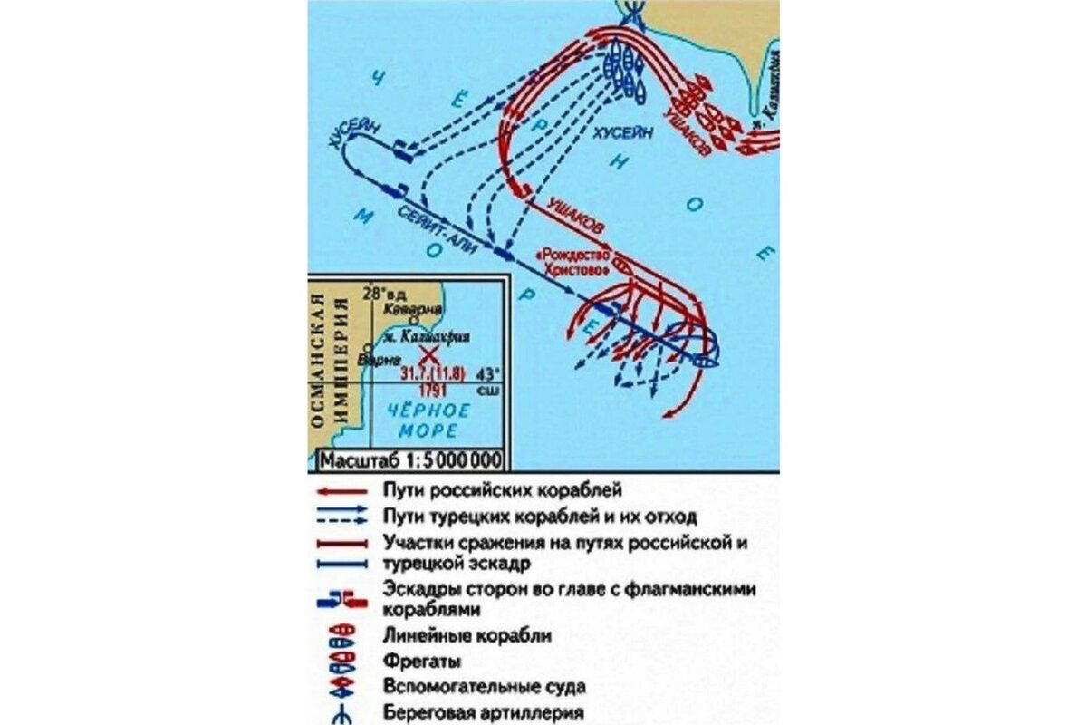 На карте представлено морское сражение