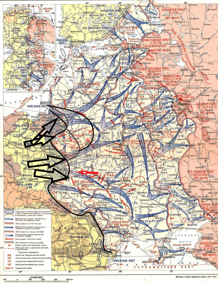 Карта вов 1941 1945 до куда дошли немцы