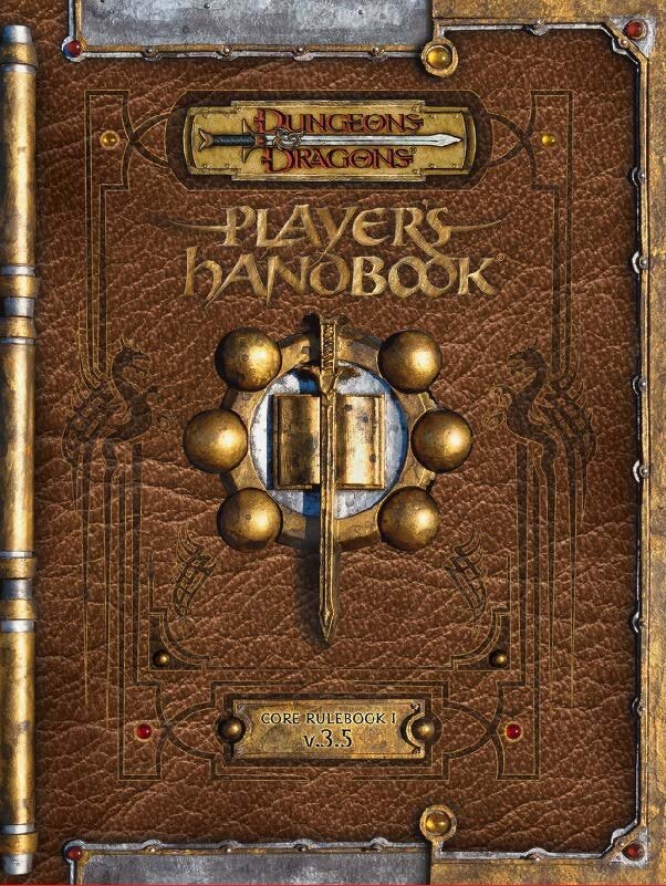 Старая книга игрока D&D третья редакция, к сожалению не нашёл, более старую версию для статьи.