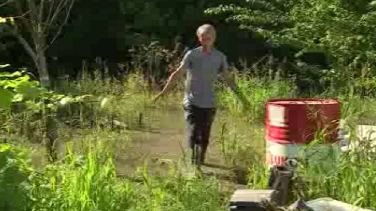    В Курске из-за потопа жители частных домов на улице 2-ая Бугорская лишились урожая