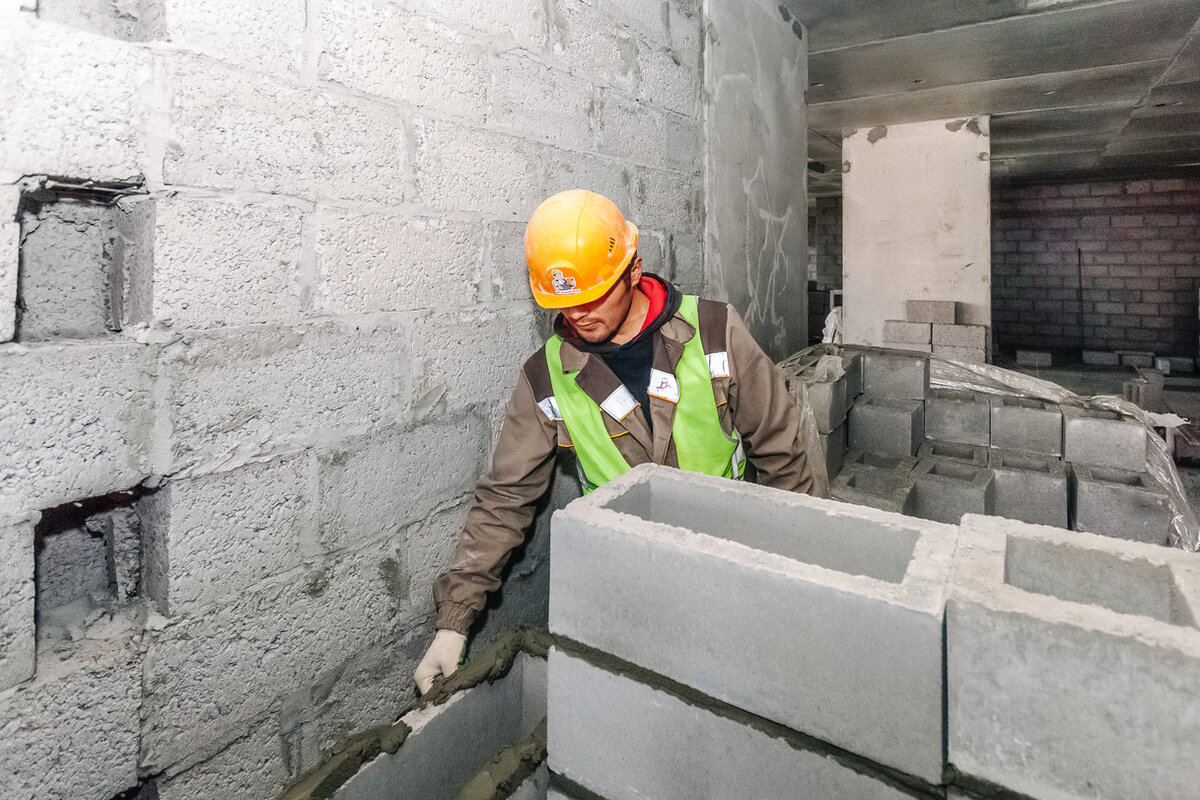 Кладка стен и перегородок в доме ГП-2.1