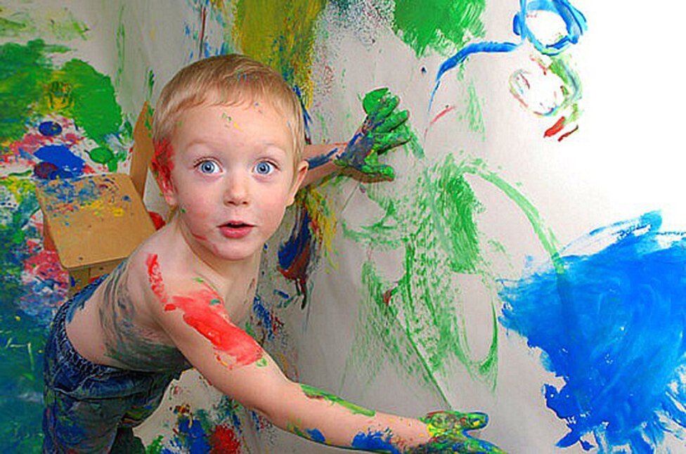 Разрисованная мама. Рисуем с детьми. Краски для детей. Рисование красками для детей.