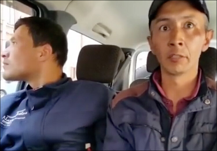 Кадр видеообращения мигрантов из Узбекистана