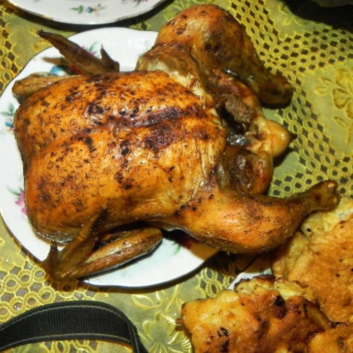 Печеная курица
