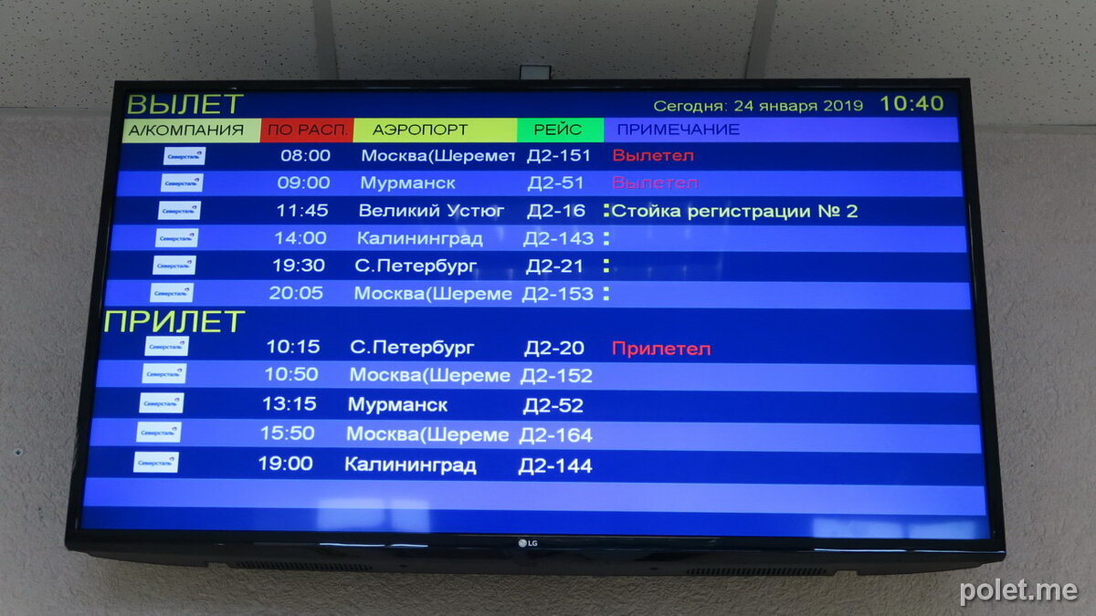 Табло рейсов