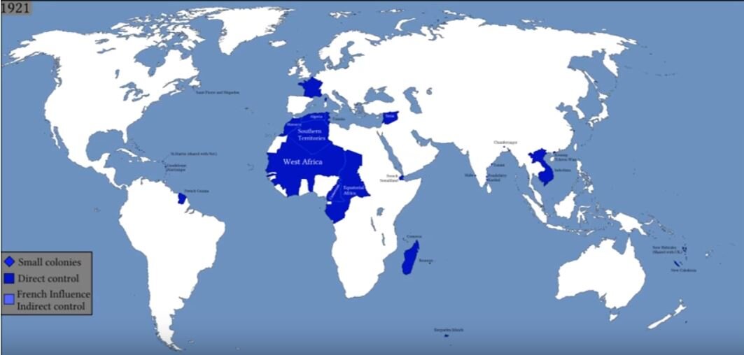 Французская колониальная империя карта