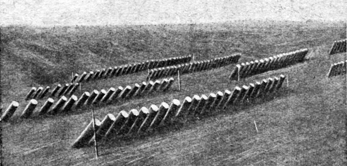 Германская газометная батарея. Снимок  1918 года. 