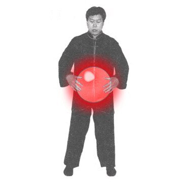 Общая область, где нужно представить шарик. Центр - пупок.