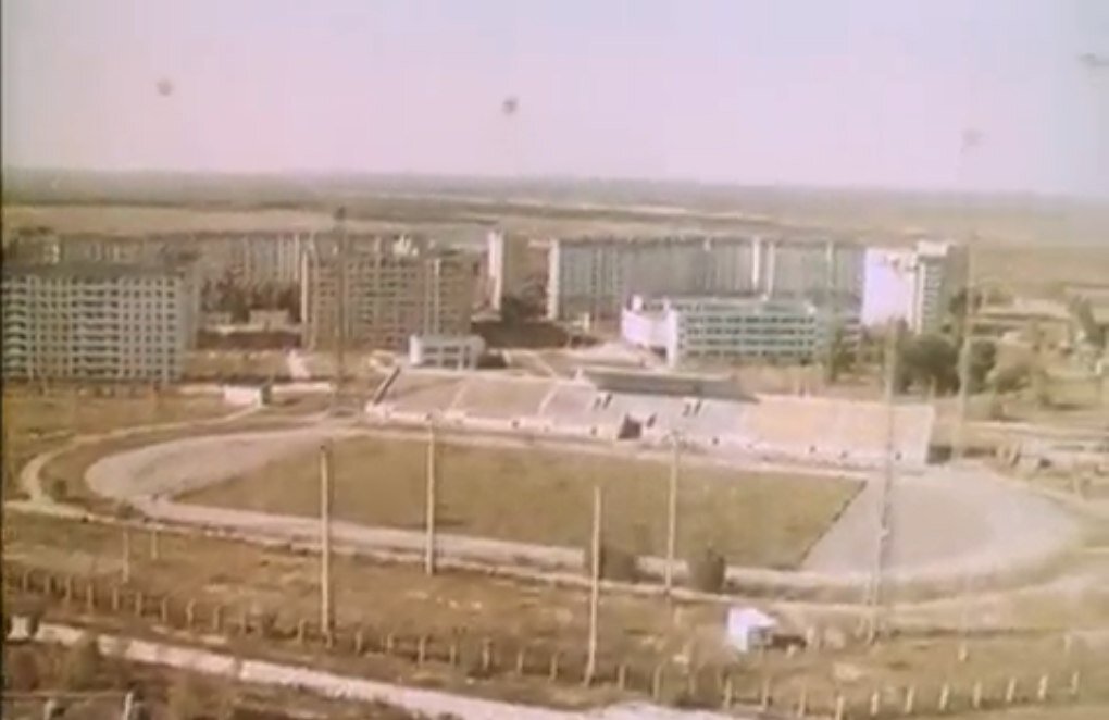 Стадион Авангард незадолго до Чернобыльской катастрофы.  