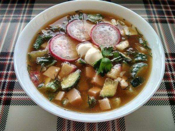 Пошаговый рецепт приготовления окрошки. 