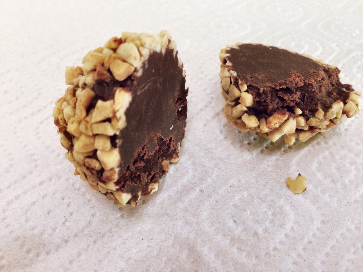 Трюфельные конфеты в разрезе