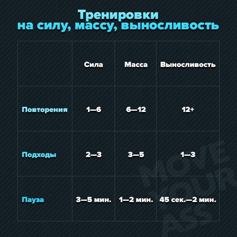 Число подхода. Подходы и повторения. Программа тренировок на силу. План тренировок на массу. План тренировок на выносливость