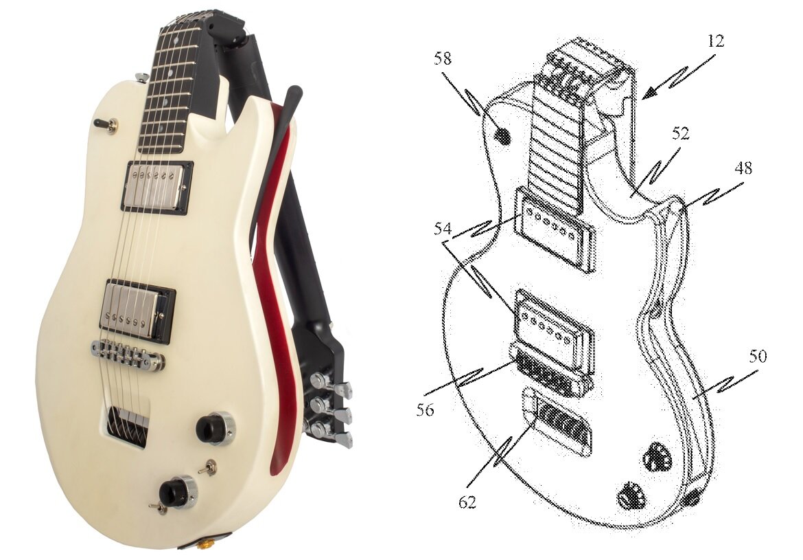 Слева изображение Ciari Guitars, справа фигура по публикации WO2019079782
