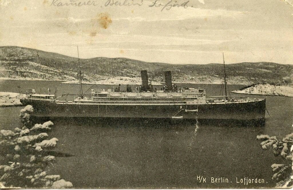 Fig. 02. 1914.11.18 Norway, Trondheim, Lofjord, interned German auxiliary cruiser-minelayer «Berlin».