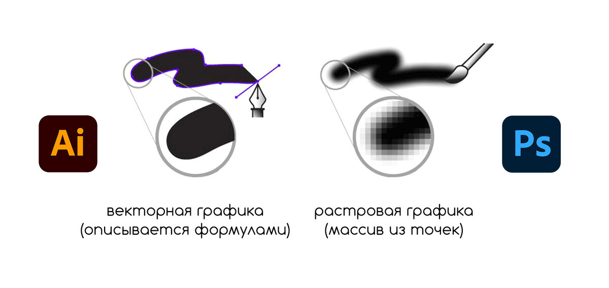 Векторная и растровая графика наглядно