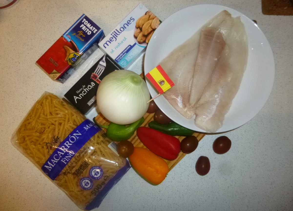 Продукты для приготовления морских макарон