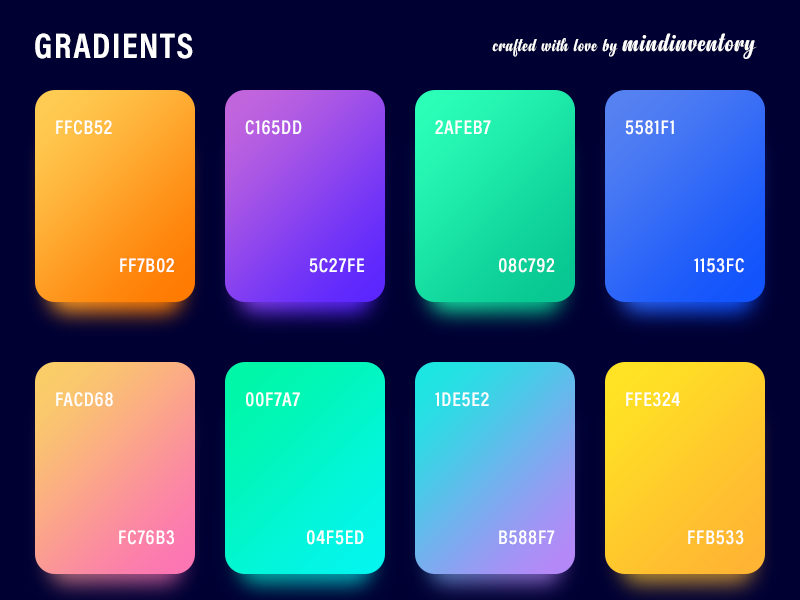 Ui gradient. Цвета для сайта. Цвета для веб дизайна. Цветовая палитра для приложения. Цвета для интерфейса.