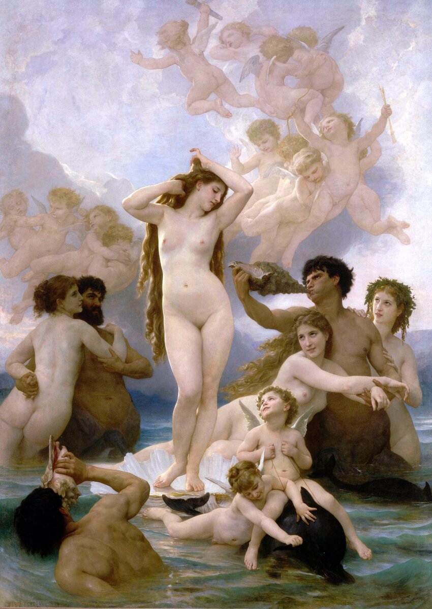 Рождение Венеры/Афродиты — Вильям Бугро (1825–1905)