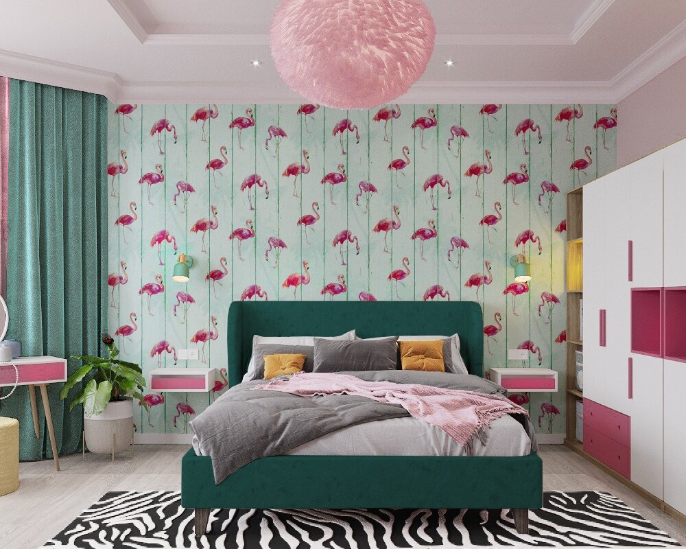 Комната для молодой девушки. Контрастные варианты для разных сторон характера тинейджера. Интересно, какой победит? Вариант 1. Дизайн: студия ARROOM