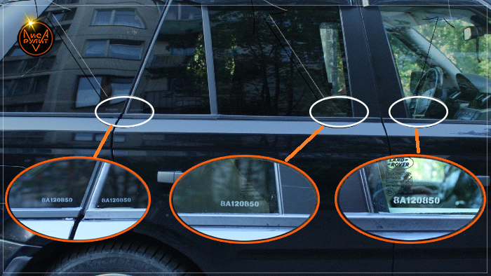 Одинаковая маркировка на стеклах. Лиса Рулит