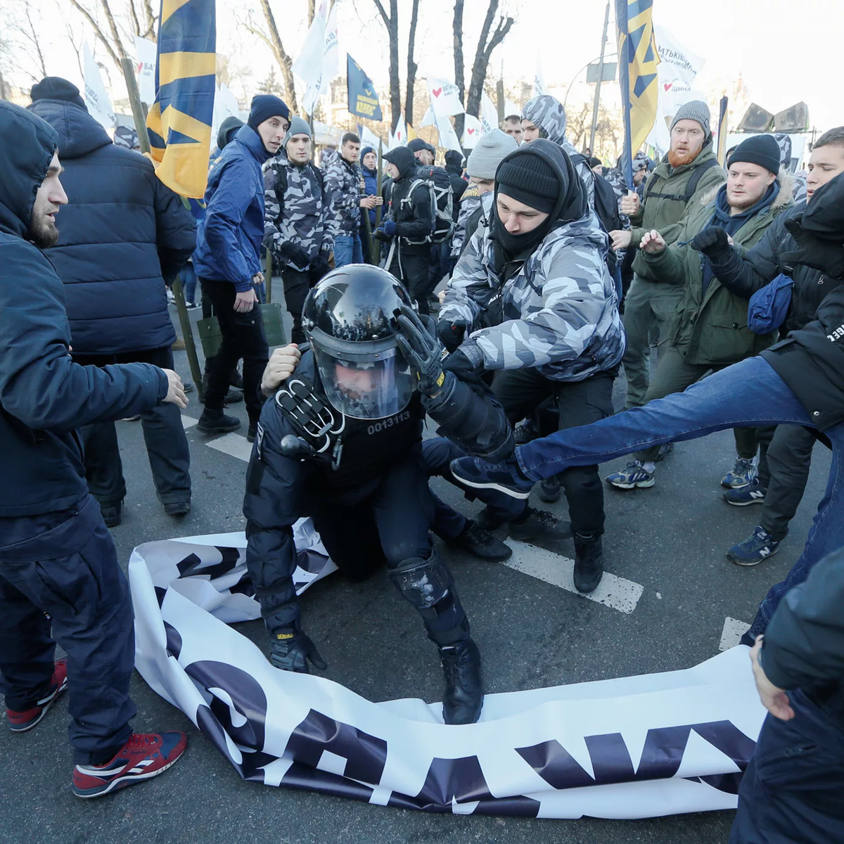 Бунт против украины. Задержание протестующих в Киеве.